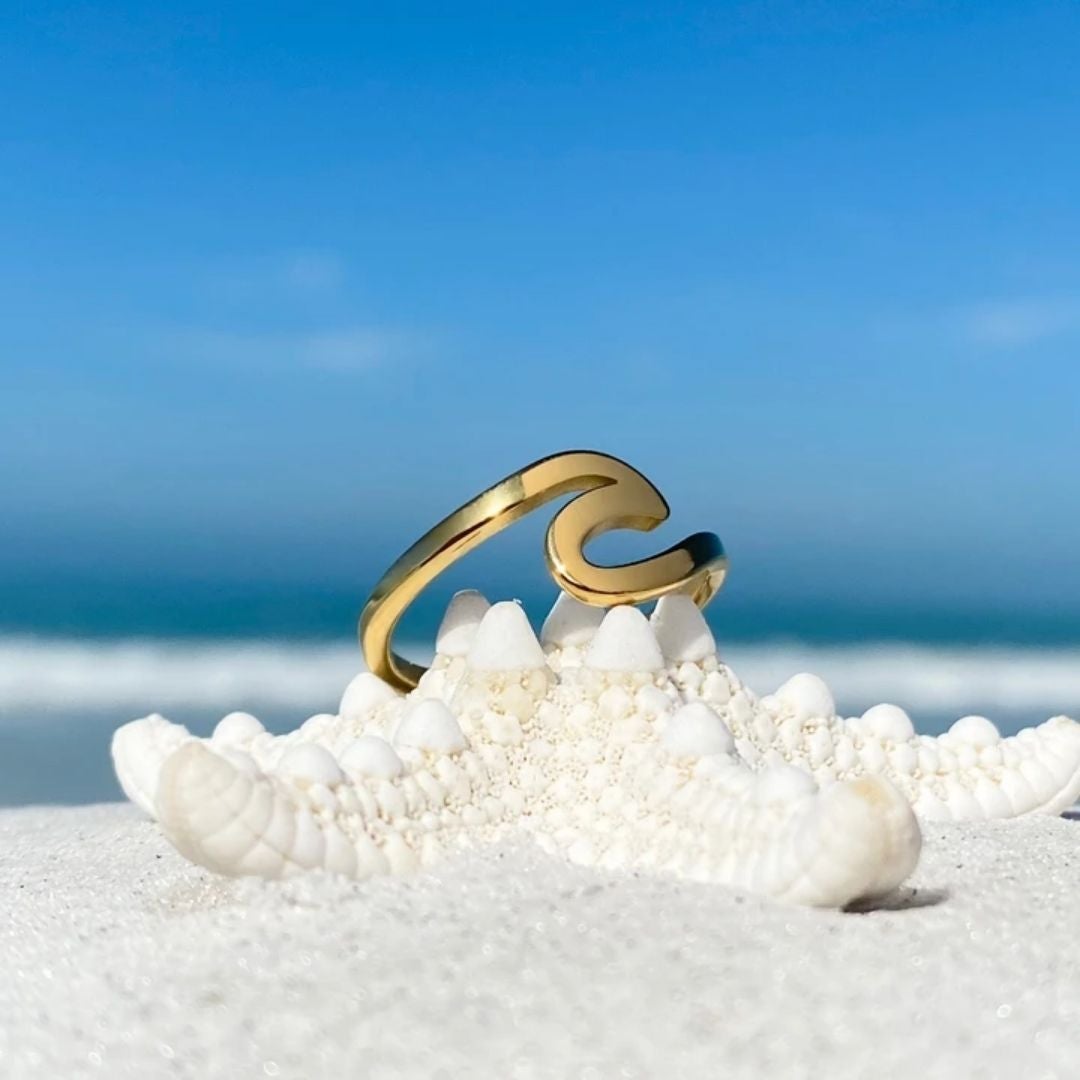 Gouden zee golf ring