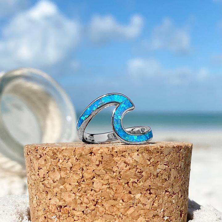 Sea Wave Ring in Opaal en Zilver