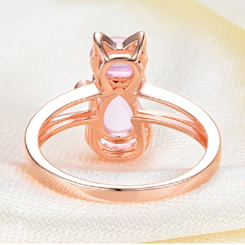 Kat Ring in Roze Goud