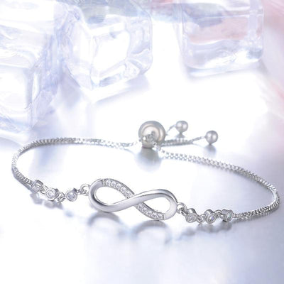 Verstelbare Infinity Armband in Zilver