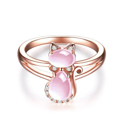 Kat Ring in Roze Goud