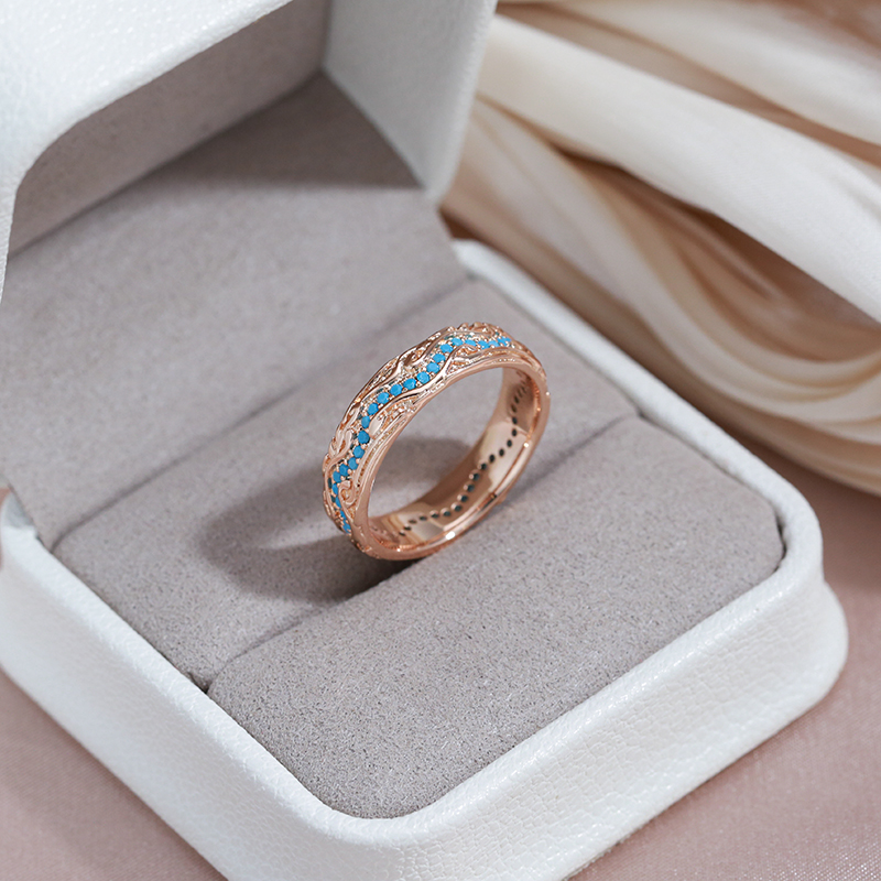 Elegante Ring met Blauw Goud Email