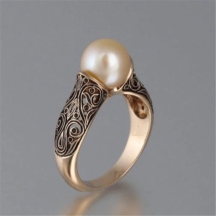 Vintage Gouden Ring met Parel