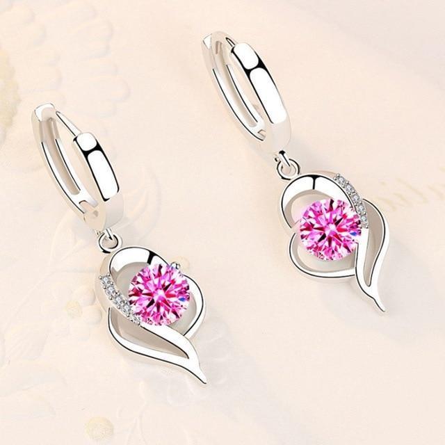 925 sterling zilver en zirkonia ingelegde bloemen oorbellen