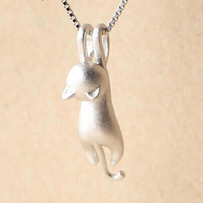 925 Sterling zilveren speelse Kitty ketting